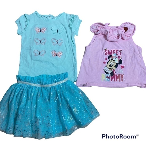 24 Month Girls Clothing Bundle Minnie Mouse Tutu Skirt Butterflies - Picture 1 of 7